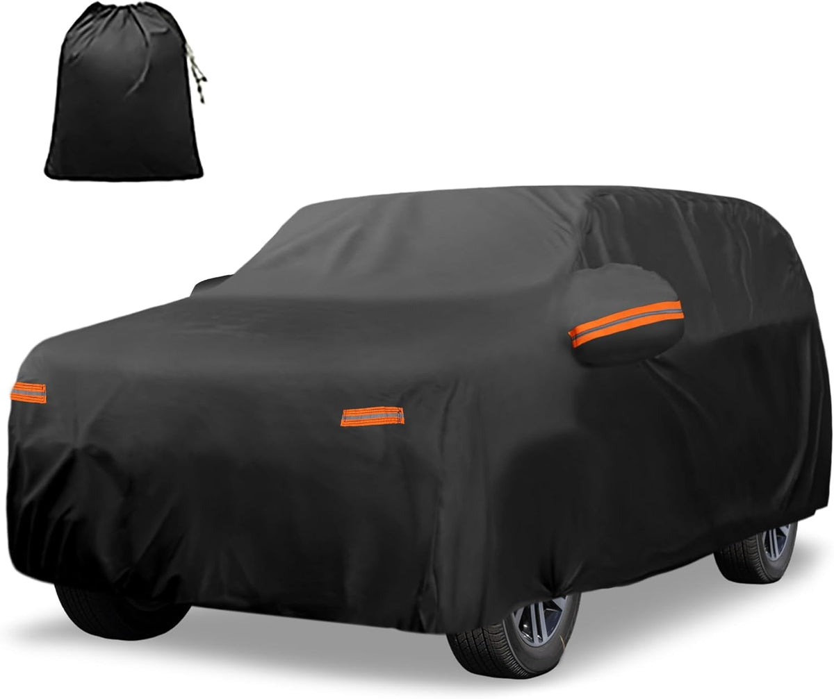 X AUTOHAUX Car Cover for Honda Civic Sedan/Coupe 210D-PU Outdoor Full Car Cover All Weather with Door Zipper for Waterproof Windproof Sun Rain Snow Protection