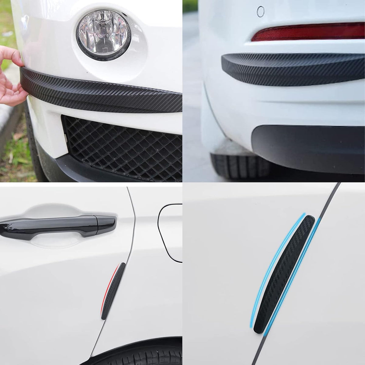 Anti-Collision Patch Car Bumper Guard Strip Anti-Scratch Bumper Protector Trim Universal Rear Bumper Protector Car Door Edge Guards Car Side Door Edge Guards Protector (Black-4Pack)