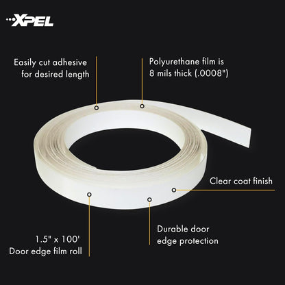 XPEL Door Edge Guard Protection Film Roll, 3/8" x 100' - Car or Truck Doors, Protective Barrier Against Minor Scratches, Paint Chips, Door Edge Impact, and Dings - Prevents Damage and Possible Rust