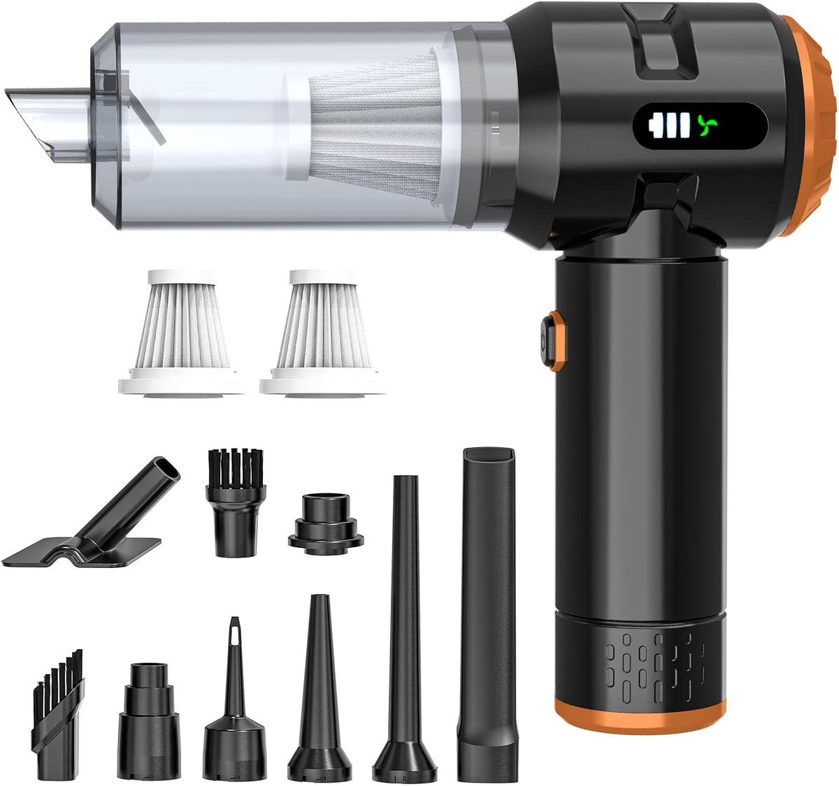 Sycoodeal Handheld Car Vacuum Cleaner, 25000PA Strong Cyclonic Suction Portable Mini Vacuum Cordless with Digital Display Lightweight Handheld for Pet Hair, Car, Home, Office, Kitchen(Silver)