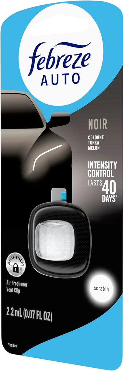 Febreze AUTO Air Freshener, Odor-Fighting Automotive Vent Clip, Midnight Storm Scent, 8 Count