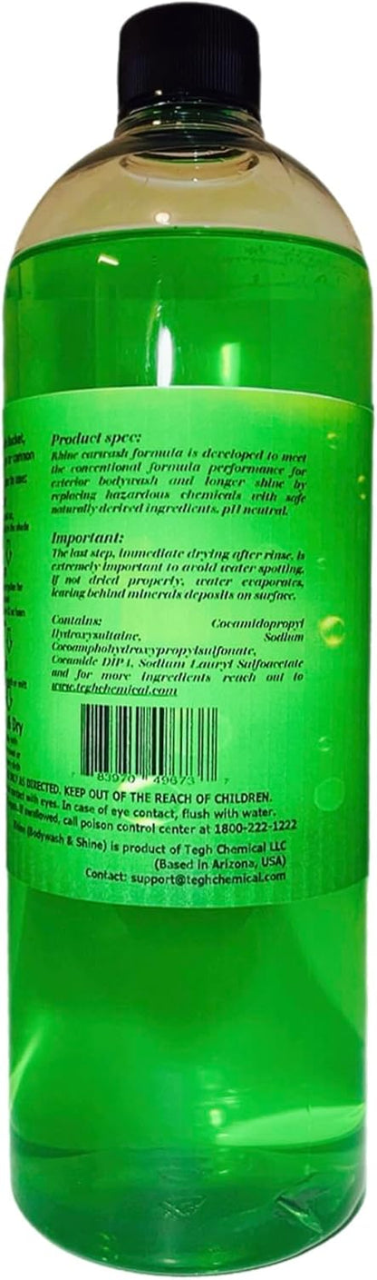 Plant-based Eco-friendly Car Wash Soap, Non-Toxic, Moderate-Foam Concentrated Soap with rinse & no-rinse options