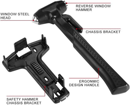 MOTORBUDDY 2-Pack Car Safety Hammer Seatbelt Cutter, Auto Emergency Escape Hammer with Window Glass Breaker and Seat Belt Cutter, Striking Red Escape Tool for Car Accidents