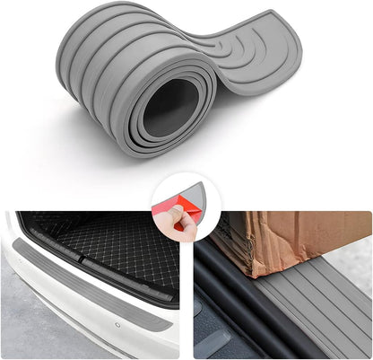 Car Rear Bumper Protector Guard, Anti-Scratch Abrasion Rubber Trunk Door Entry Sill Guard, Non-Slip Vehicle Trim Cover Protection Strip, Car Accessories for Most Cars and SUV (Black/Red/35.4" x2.7)