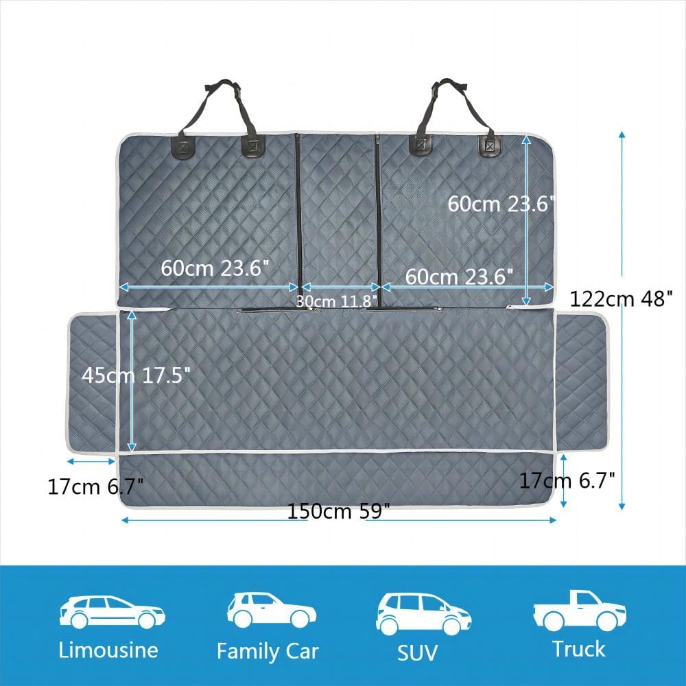 ANOSOSPECIAL Dog Car Seat Cover for Back Seat Cover,Non Stick Fur Rear Seat Protector for Pet,Nonslip Waterproof Durable Universal Fit Interior Backseat Covers for Auto Van SUV