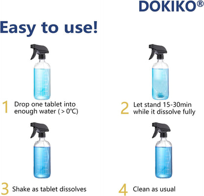 DOKIKO 100 PCS Glass Cleaner Refill,Glass Clean Tablets, Window Clean Refill Tablets, 100 Concentrated Dissolvable,1 Pack Makes 100 * 16 fl oz Spray Effective cleaning