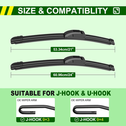 QUALITY 26in + 18in Premium All-Season Windshield Wiper Blades for Original Equipment Replacement(Set of 2) - Colors A