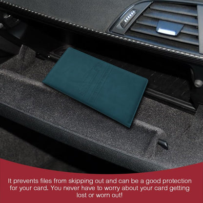 Car Registration and Insurance Holder, Registration and Insurance Card Holder, Auto Glove Box Organizer with Magnetic Shut, PU Leather Automobile Documents Wallet for Cards (Dark Green)