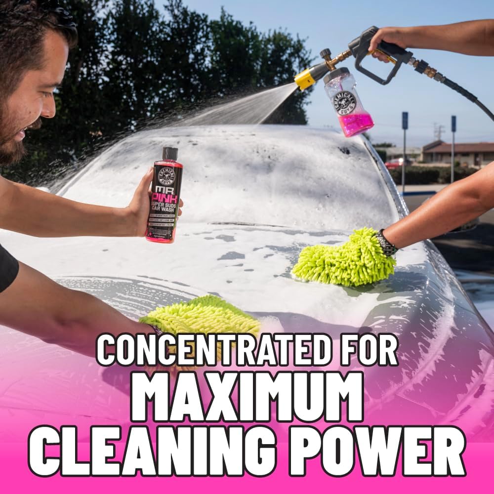 Chemical Guys Mr. Pink Car Wash Soap - 128 oz Super Suds Foaming Car Wash Soap for Cannon, Blaster, or Bucket Washing - pH Balanced, Safe on Wax, Sealant, Ceramic, and Clear Coat Finishes