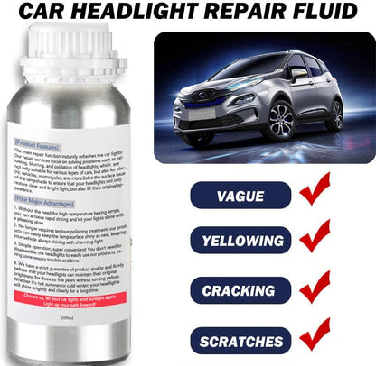 Headlight Restoration Car Headlight Lens Scratch Repair Polish Tool with 100 ml Restoration Liquid,Auto Headlight Vapor Renovation Kit with UV Block Coat to Remove Yellowing/Scratch/Haze/Oxidation