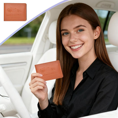 Car Registration Insurance Holder, Vehicle Document Glove Box Organizer, Small Automotive Interior Comparment Driver License Case Accessories for Men Women, Universal Fit (Red)
