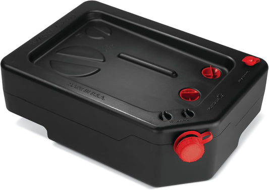 PAK Premium 10 Quart Oil Drain Pan, Easy Pour Design with Tethered Cap, Made in USA