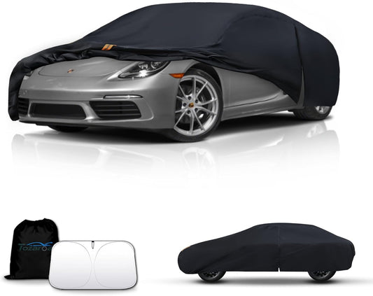 Car Cover Waterproof All-Weather,Outdoor Full Exterior Automobiles Sedan/Coupe (Length 186-193 inch) with Windshield Sun Shade Universal Fit Toyota Camry, Tesla Model 3, Accord etc