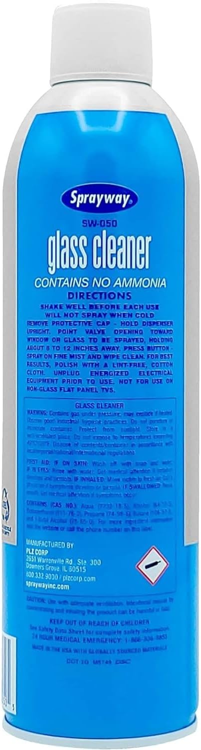 Sprayway Glass Cleaner with Foaming Spray for a Streak-Free Shine for Home and Automotive Use, 19 oz., Pack of 12