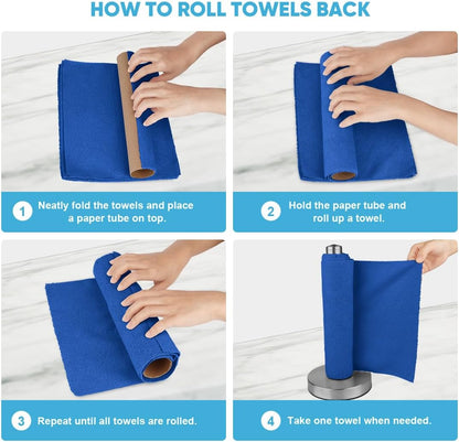 AIDEA Microfiber Cleaning Cloth Roll, Grey 75PK, Reusable Paper Towels Tear Away Cloth, Microfiber Towels for Cars, Wash Cloths, Lint Free Rags for House, Kitchen,Window,Cleaning Supplies 11.5"×11.5"