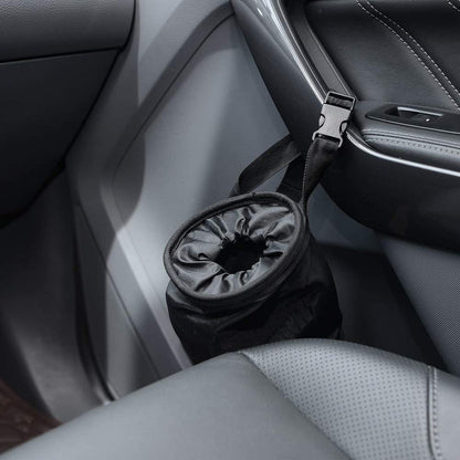 IPELY Universal Car Garbage Bag Back Seat Headrest Litter Trash Garbage Can (Black)