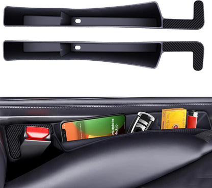 2PCS Car Seat Gap Filler, Vehicle Seat Organizer for Avoiding Dropped Items, Fill The Gap Between Seat and Console, No Drop Seats Guard for Coins Wallets Keys, Universal Car Accessories (Black)