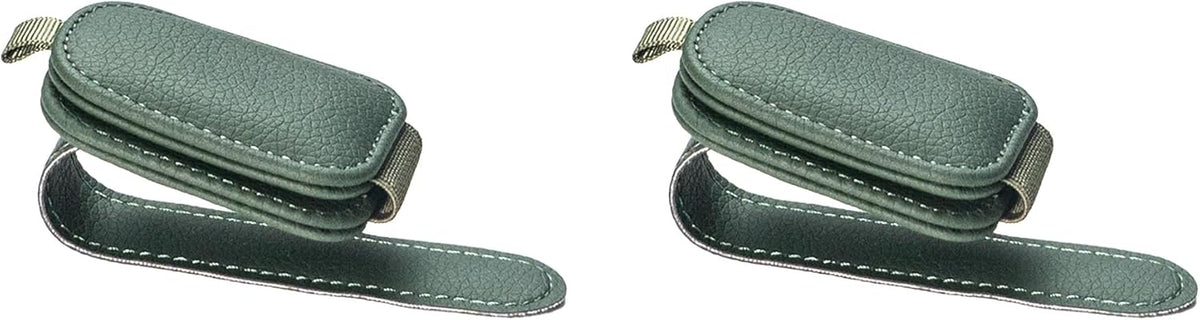 Yuoyar Magnetic Leather Sunglasses Holder for Car, 2 Packs (Black) | Magnetic Car Visor Accessories