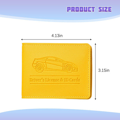 Car Registration Insurance Holder, Vehicle Document Glove Box Organizer, Small Automotive Interior Comparment Driver License Case Accessories for Men Women, Universal Fit (Red)