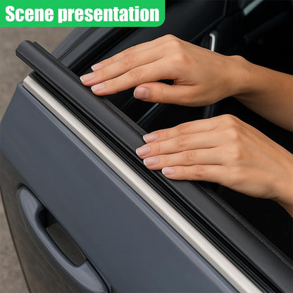 Car Rubber Side Window Wiper Blade, Multi-Function 14" Auto Door Glass Insert Wiper Strips, Universal Waterproof Automotive Window Gap Filler Accessories for Cars, Trucks, SUVs (2PCS)