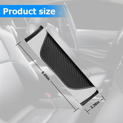 AUCELI 2PCS Car Seat Belt Cover, Carbon Fiber Seatbelt Shoulder Strap Covers, Breathable Leather Soft Harness Pad Protect Your Neck and Shoulder Compatible with Cars