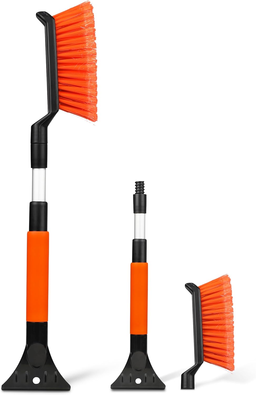Autovir 27" Snow Brush and Ice Scrapers for Car Windshield (1 Pack), Window Ice and Snow Scraper with Ergonomic Foam Grip, Snow Windshield Scraper with Aluminum Body, Winter Car Accessories (Green)