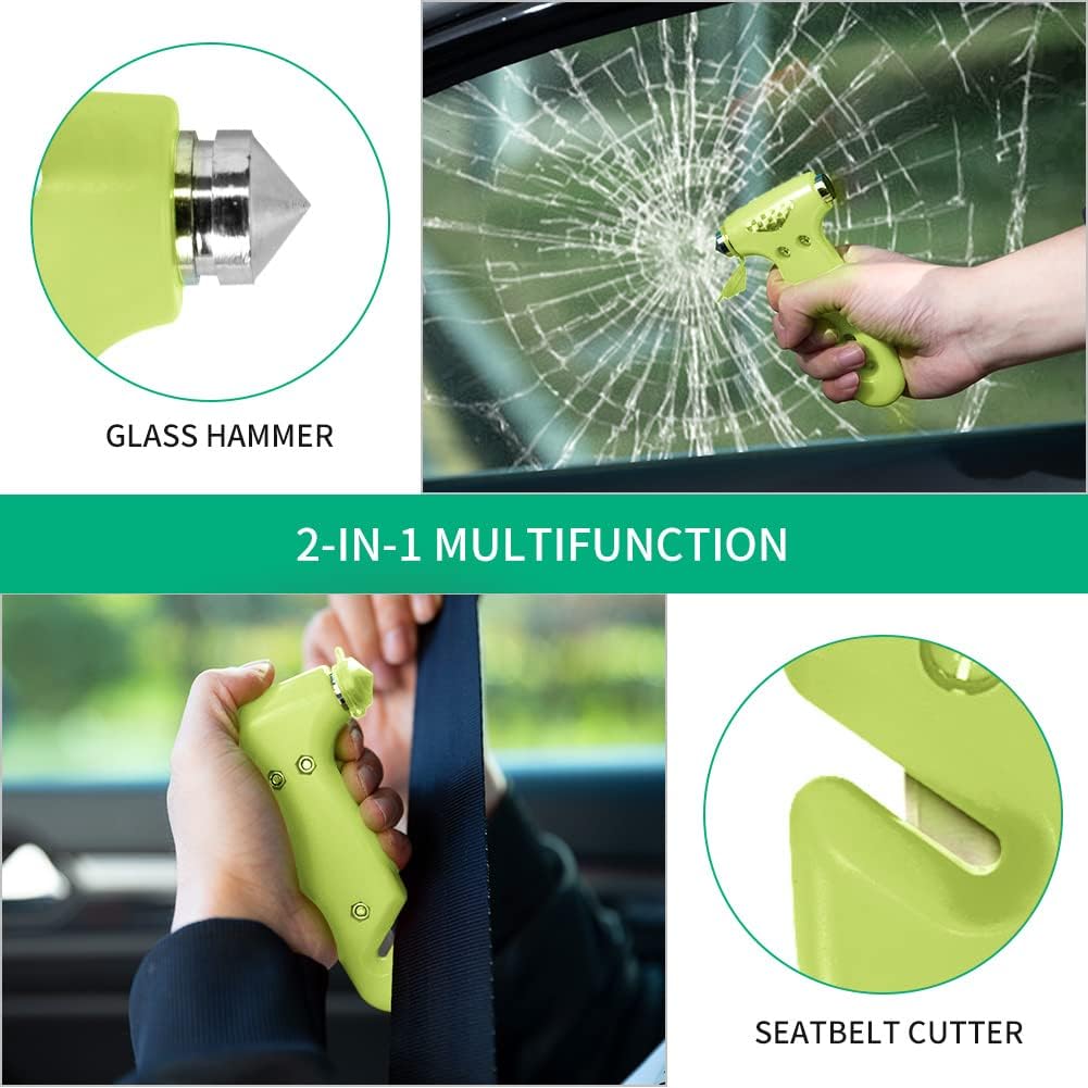 MOTORBUDDY 2-Pack Car Safety Hammer Seatbelt Cutter, Auto Emergency Escape Hammer with Window Glass Breaker and Seat Belt Cutter, Striking Red Escape Tool for Car Accidents