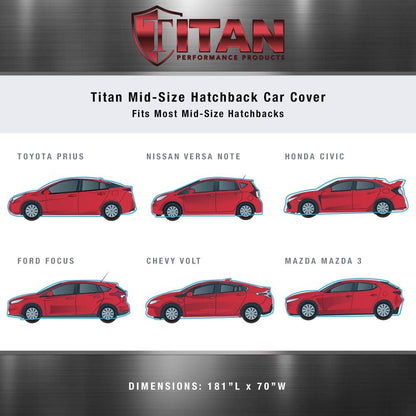 Titan Premium Multi-Layer PEVA Car Cover for Compact SUV 170-187". Waterproof, UV Protection, Anti-Scratch Protective Lining, Driver-Side Zippered Opening. Fits Rav4, Rogue, CR-V and More.