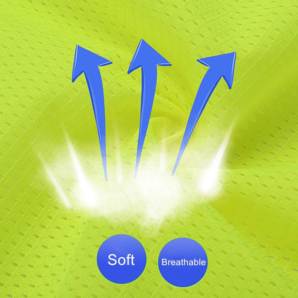 XIAKE Reflective Safety Vest for Men & Women High Visibility Class 2 Vest with Pockets Meets ANSI Standards