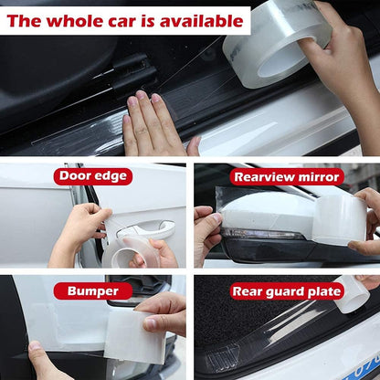 CloudBuyer Universal Car Door Edge Protector, Clear Sill Guard Film with Anti-Collision Protection for Most Vehicles (33Ft x 2.7In, Transparent)
