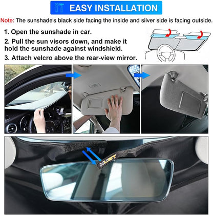 KUST Windshield Sun Shade for Toyota RAV4 2019-2022 2023 2024 2025 2026 Window Accessories Shade Sun Visor Cover Foldable Block UV Rays - Colors A