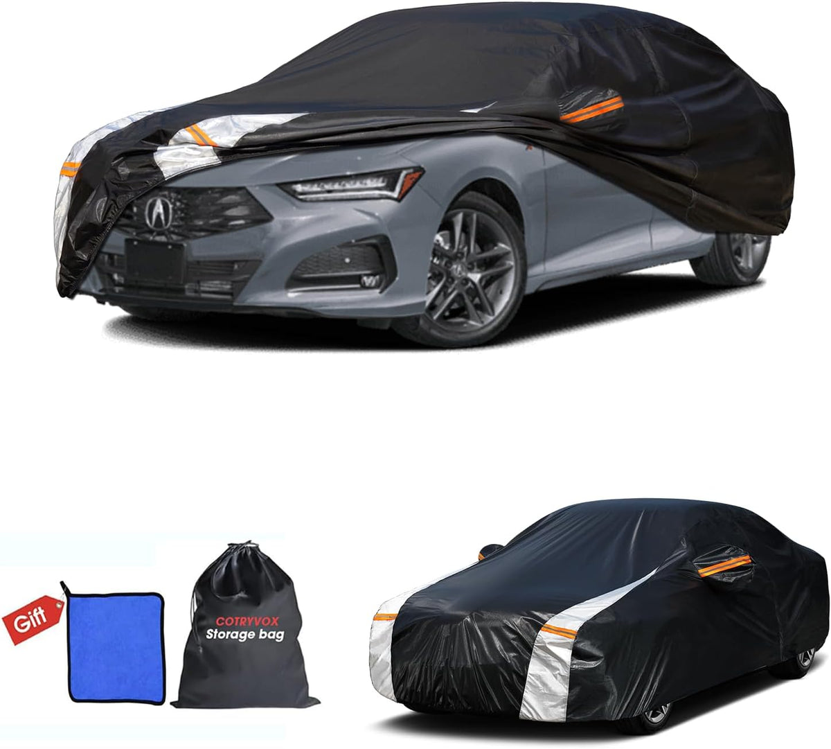 Large SUV Car Cover for Chevy Suburban 100% Waterproof All Weather, Heavy Duty Outdoor Full Exterior Covers Rain Sun Wind UV Protection. - Colors C