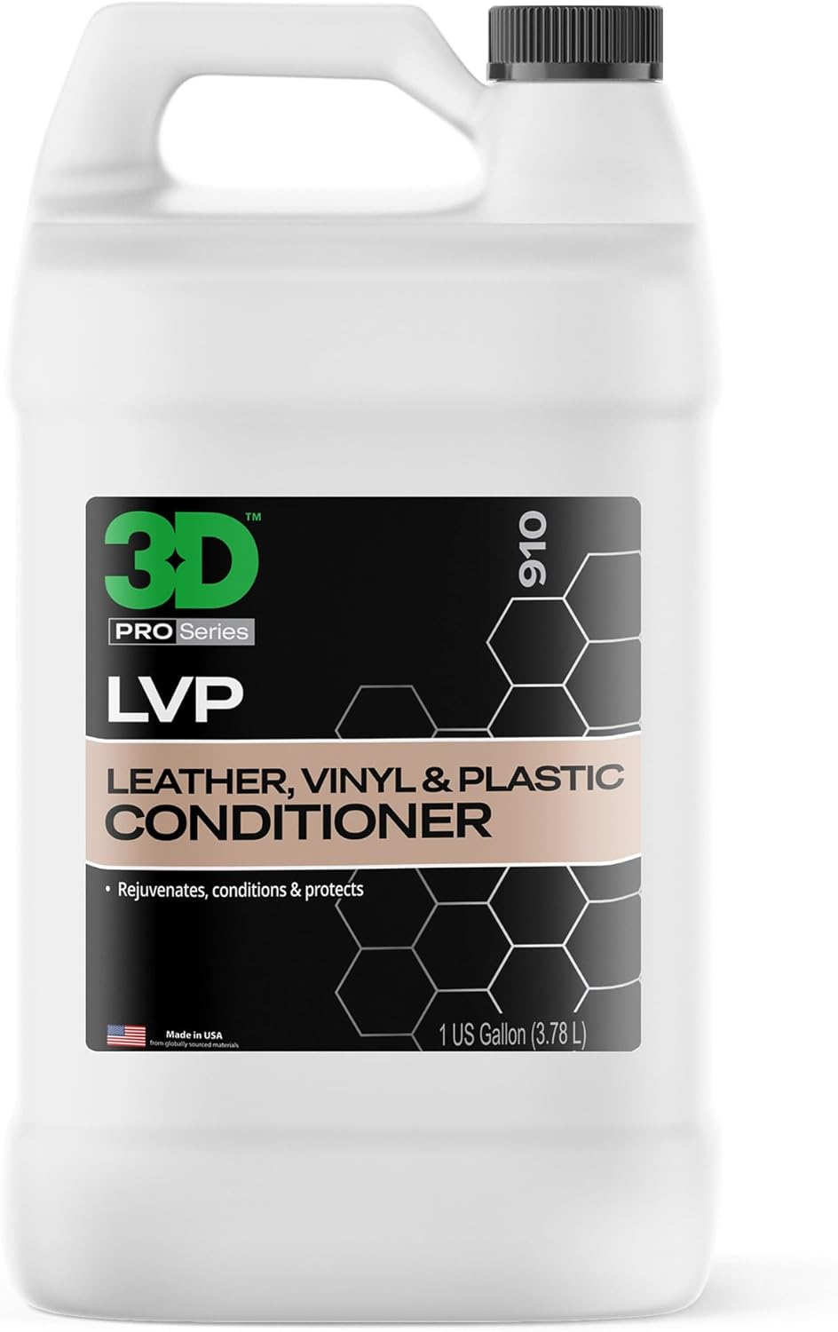 3D Leather, Vinyl & Plastic Conditioner | Restores, Conditions & Protects Car Interiors | Non-Greasy UV Protection for Seats, Steering Wheels, & Trim |16 oz
