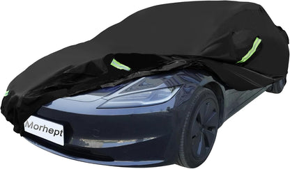 Car Cover Waterproof All Weather for Automobiles, Outdoor Full Exterior Covers for Sedan Black(Suggest Car Length from 194"-208")