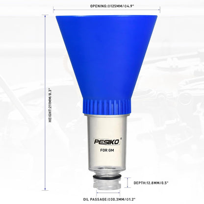 Engine Oil Funnel Spill-Free Hands-Free Compatible with Buick, Cadillac, Chevrolet, and GMC Vehicles for Fast & Easy Oil Change