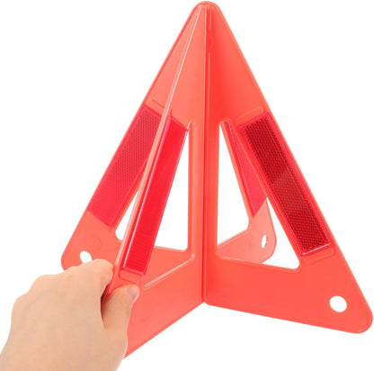 Amosfun Reflective Road Safety Kit Safety Triangle Warning Sign for Car Roadside Assistance Emergency Reflective Triangle for Work Trucks Trailers Tractors Portable Road Warning Sign