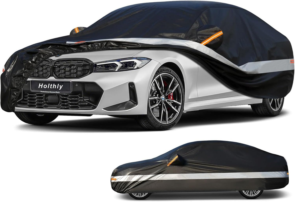 10 Layers Car Cover Custom Fit for Mercedes Benz C Class C250 C300 C43 C63 (1993-2026), Waterproof All Weather for Automobiles, Outdoor Full Cover Sun Dust Rain Protection with Cotton. Black - Colors A