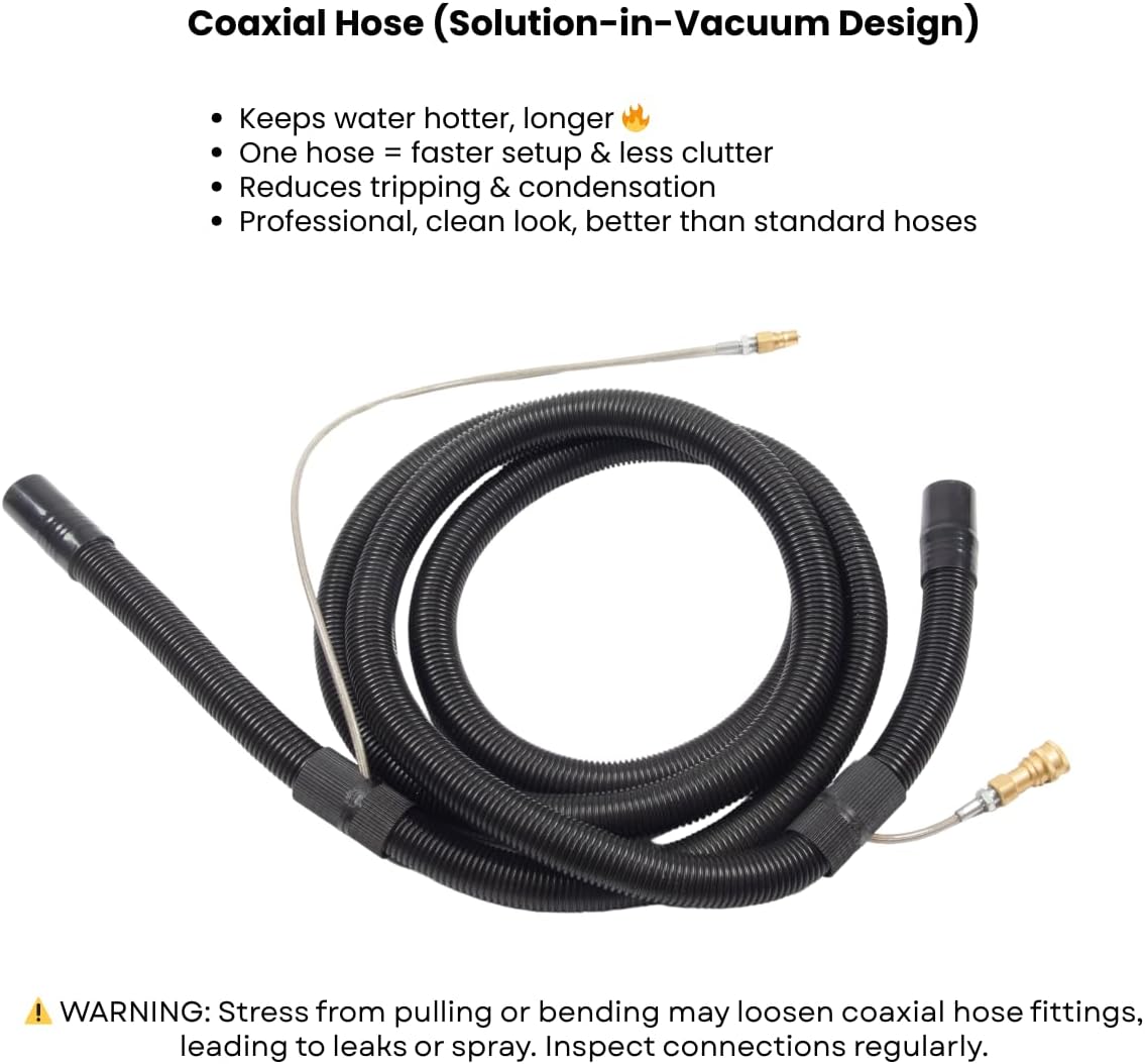 Commercial Heated Carpet & Upholstery Extractor Machine, 160 PSI Hot Water Cleaner, 149°F Heater, 4.8/5.3-Gal Dual Tanks, 4" Detail Wand & 60" Floor Wand for Auto Detailing, Furniture, Stairs & Carpet