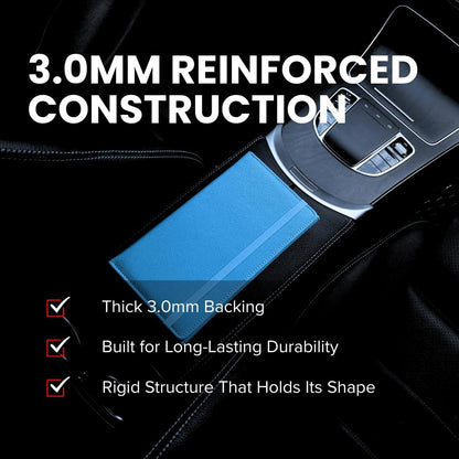 LINTRU Car Registration and Insurance Holder Trifold, Oversized Fit with Reinforced Construction, Matte PU Leather Vehicle Glove Box Organizer for Documents, Car Accessories for Men and Women