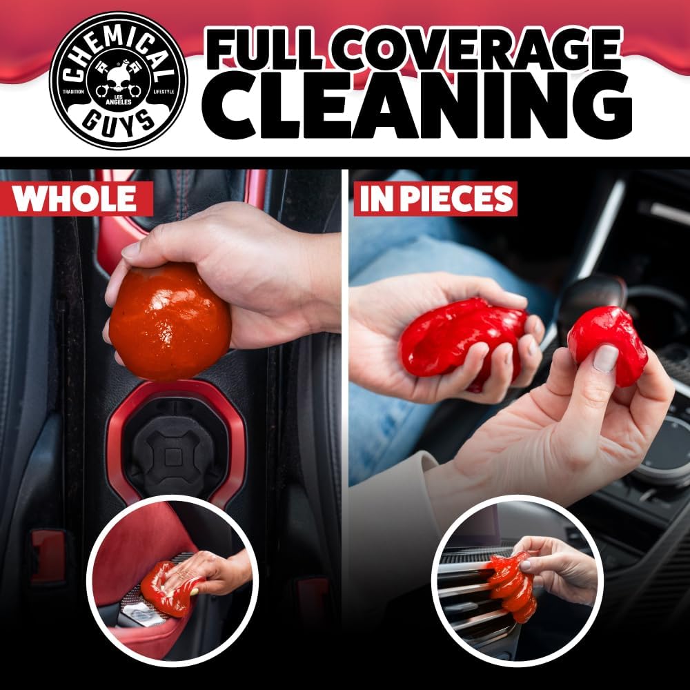 Chemical Guys Sticky Icky Car Cleaning Gel, Green Apple & Sweet Strawberry Scent - Detailing Kit, Car Dust Crevice Cleaner, Slime Auto Air Vent, Cleaning Putty For Keyboard Cleaner (2 Pack) - CJK1002