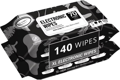 Air Jungles Electronic Wipes Screen Cleaner 70 Count, No Cloth Needed, XL 8"x10" Cleaning for LED Screen, TVs, Computer, Tablet, Phone, Laptops, Monitor, Smart Watch, Headphone and Gaming Equipment