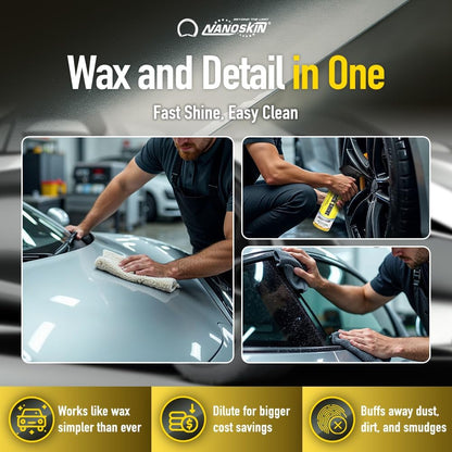 Nanoskin QUICK SHINE Quick Detail Spray 1 Gallon - Waterless Detailer Spray for Car Detailing | Deep Gloss Car Wax Booster & Clay Lubricant | Removes Dust, Smudges, Fingerprints and Other Contaminants