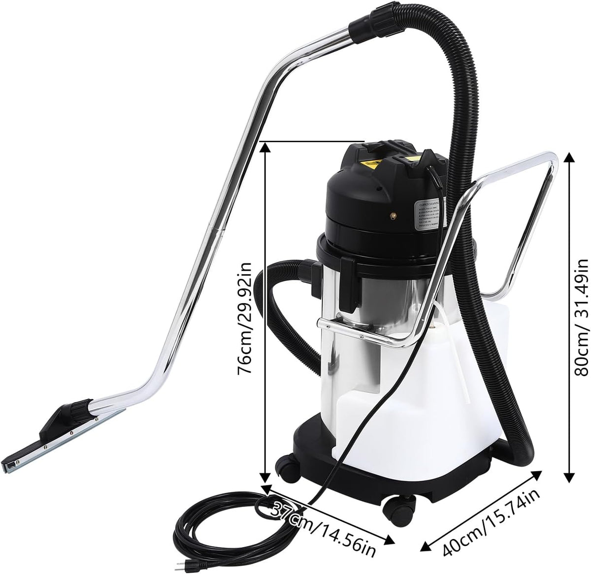 40L/11Gal Commercial Carpet Cleaner, 3 in 1 Multi-Purpose Floor Cleaning Machine Heavy Duty Extractor Vacuum Washing Machine, 1049W Powerful Sofa Curtain Carpet Cleaning Machine