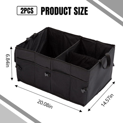 Hovom Car Trunk Organizer, Collapsible Trunk Backseat Organizer, Multi-Compartment Car Organizers and Storage, Foldable Trunk Storage Organizer for SUV, Road Trip Essentials Accessories (1PCS)