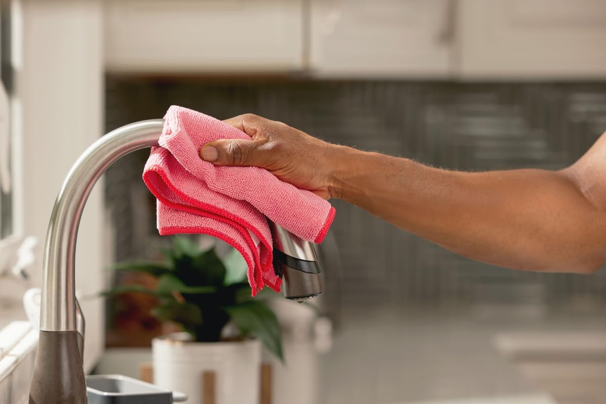 Rubbermaid Microfiber Cloth Towels 24 Pack 14"x14" Non-Scratch Reusable/Washable for Cleaning/Wiping/Polishing for Home/Kitchen/Car