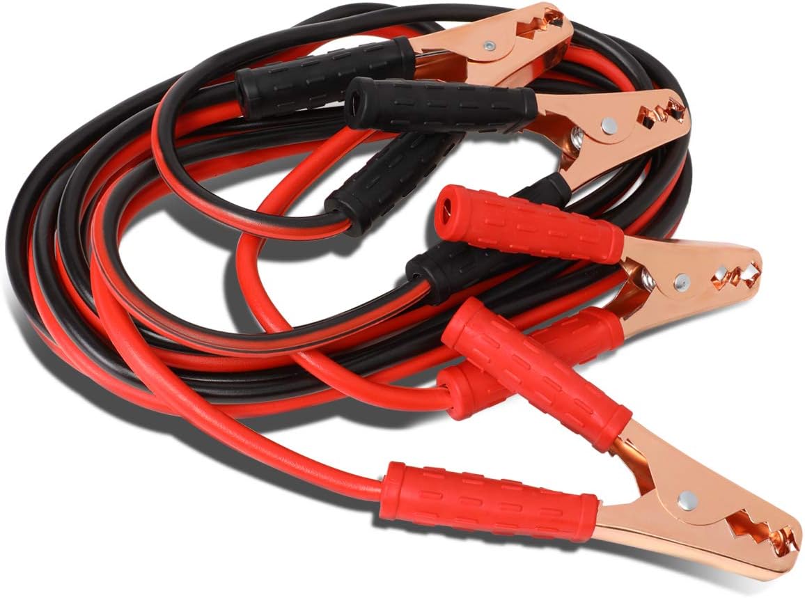 DNA MOTORING 12ft 10Gauge Jumper Cables for Car Battery, Heavy Duty Automotive Booster Cables for Jump Starting Dead or Weak Batteries, BBC-T1