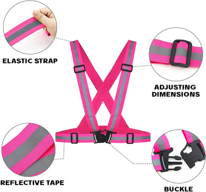 Tenalleys 2 Pack Reflective Vest Running Gear Adjustable High Visibility Reflective Running Safety Vest for Women Men Night Cycling,Hiking, Jogging,Dog Walking