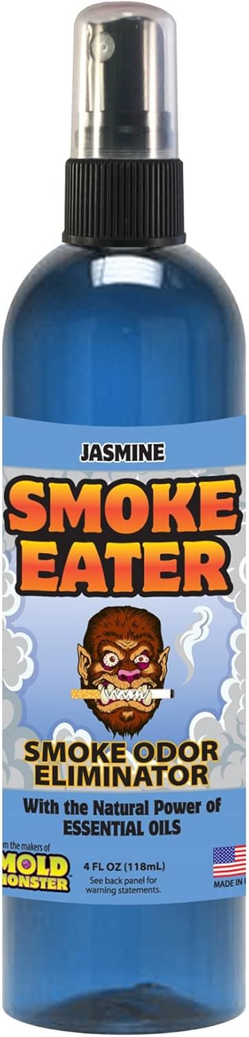 Smoke Eater Cigarette, Cigar, Cannabis & Tobacco Odor Eliminator Spray & Air Freshener for Car, Home, Clothes — Lavender, 4 oz Travel Size — Tea Tree Oil Formula, Non-Aerosol Pump Spray
