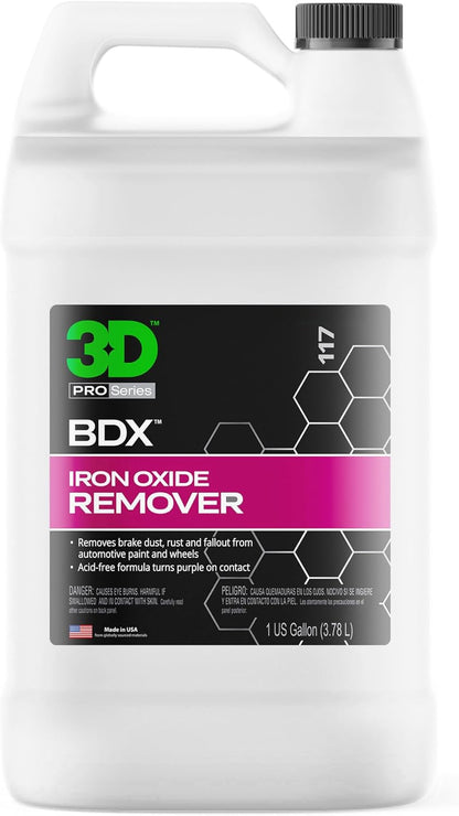 3D BDX Iron Remover – Fast Acting Fallout & Brake Dust Cleaner | Purple Color-Changing Spray for Wheels & Paint | Acid-Free | Made in USA | Car Detailing | 16 oz