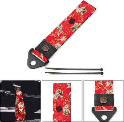RASTP Racing Tow Strap, Car Modification Sports Trailer Belt Fit for Front or Rear Front Bumper Decorative (Red)